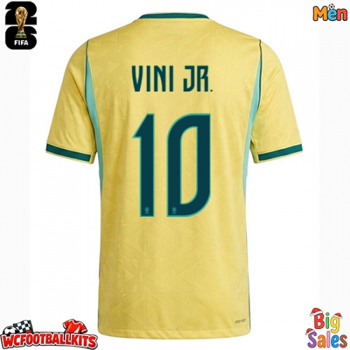 Brazil Vinicius Junior #10 Replica Home Stadium Shirt World Cup 2026 Short Sleeve